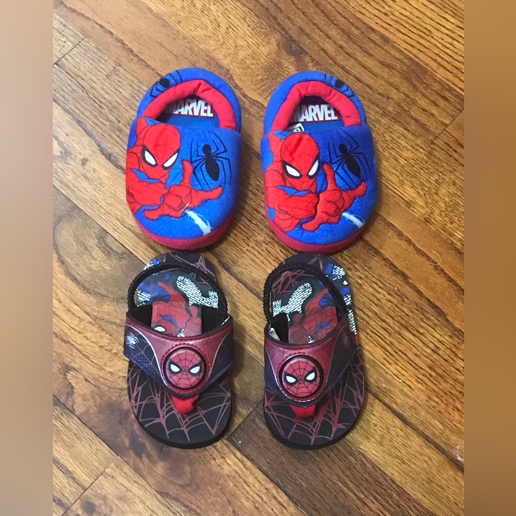 Boys Marvel Spider-Man Sandals Slippers Toddler Sandals Light Up Slippers Are S